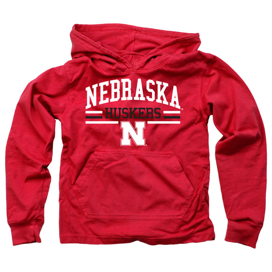 Nebraska Cornhuskers Wes and Willy Youth Boys Long Sleeve Hooded T-Shirt