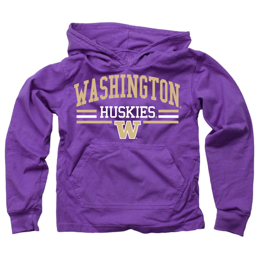Washington Huskies Wes and Willy Youth Boys Long Sleeve Hooded T-Shirt