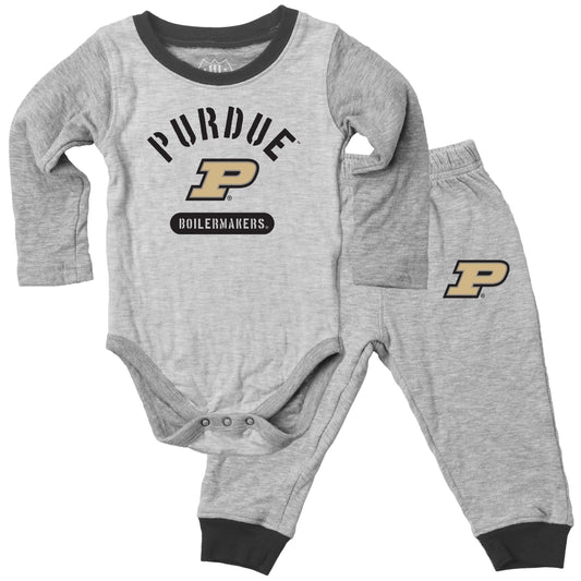 Purdue Boilermakers Wes and Willy Baby College Jie Jie Long Sleeve Bodysuit and Pant Set