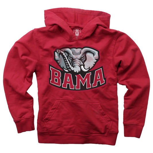 Alabama Crimson Tide Wes and Willy Youth Boys Team Logo Pullover Hoodie - Elephant