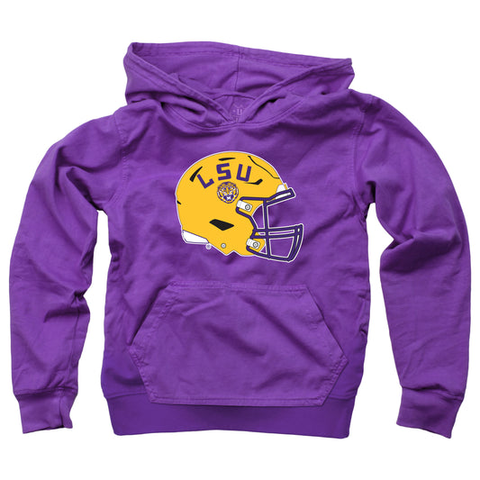 LSU Tigers Wes and Willy Youth Boys Helmet Logo Pullover Hoodie