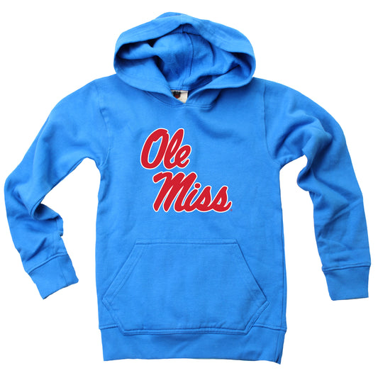 Ole Miss Rebels Wes and Willy Youth Boys Team Logo Pullover Hoodie
