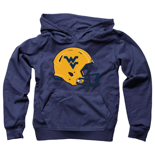 West Virginia Mountaineers Wes and Willy Youth Boys Helmet Logo Pullover Hoodie