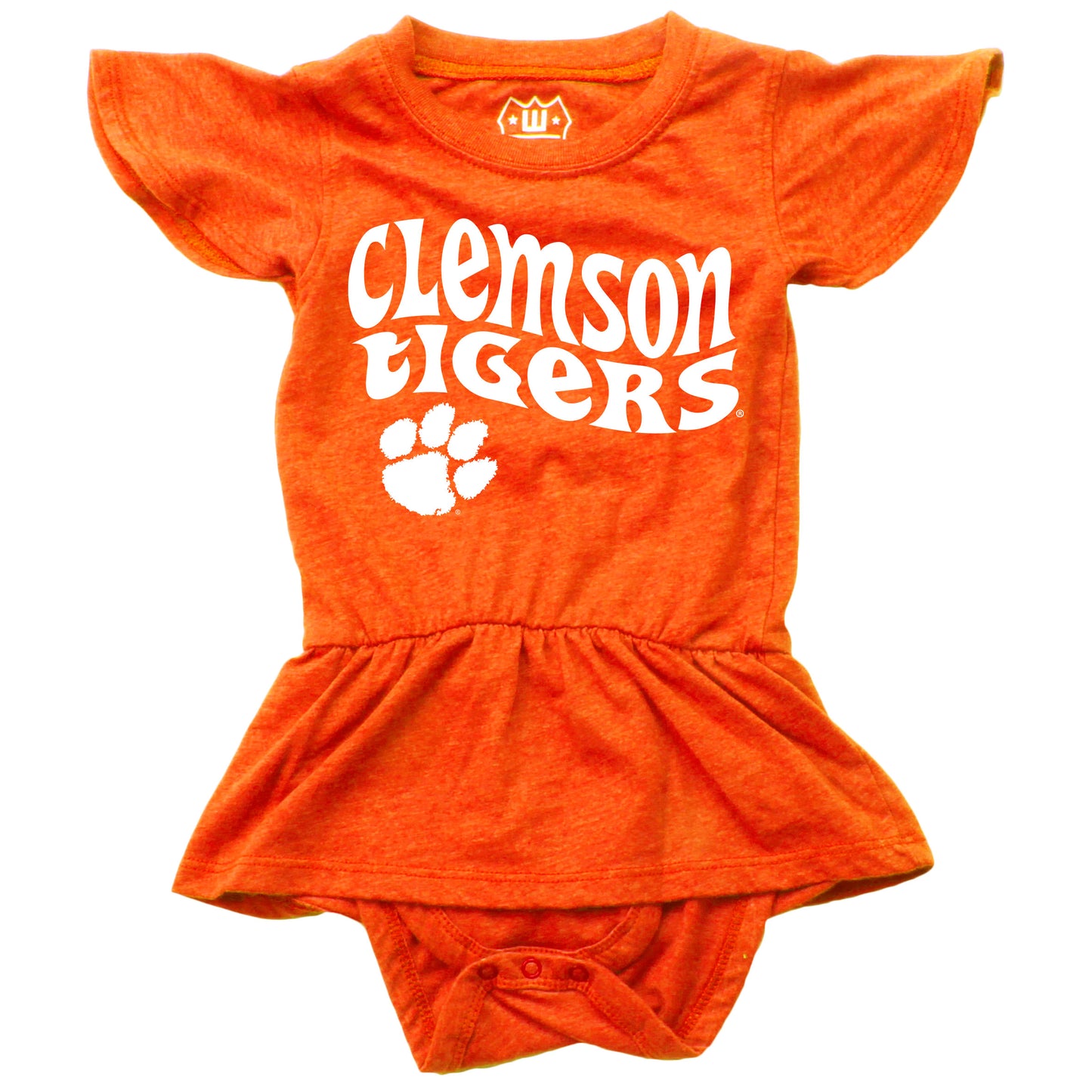 Clemson Tigers Wes and Willy Baby Girls College Team One Piece Hopper Skirt