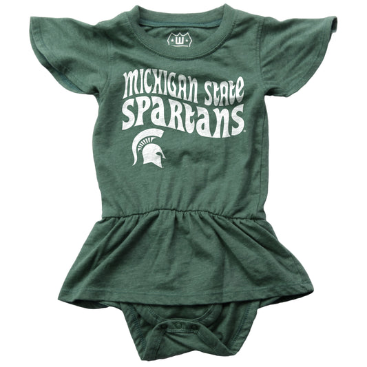 Michigan State Spartans Wes and Willy Baby Girls College Team One Piece Hopper Skirt