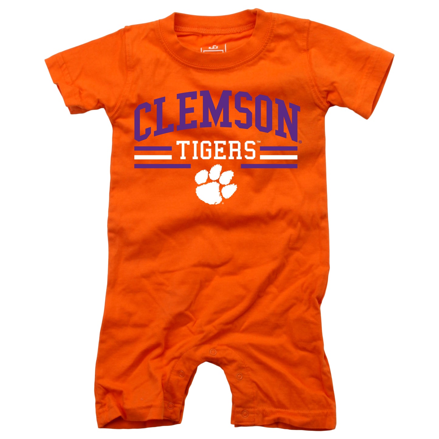 Clemson Tigers Wes and Willy Baby College Team Shorts Romper