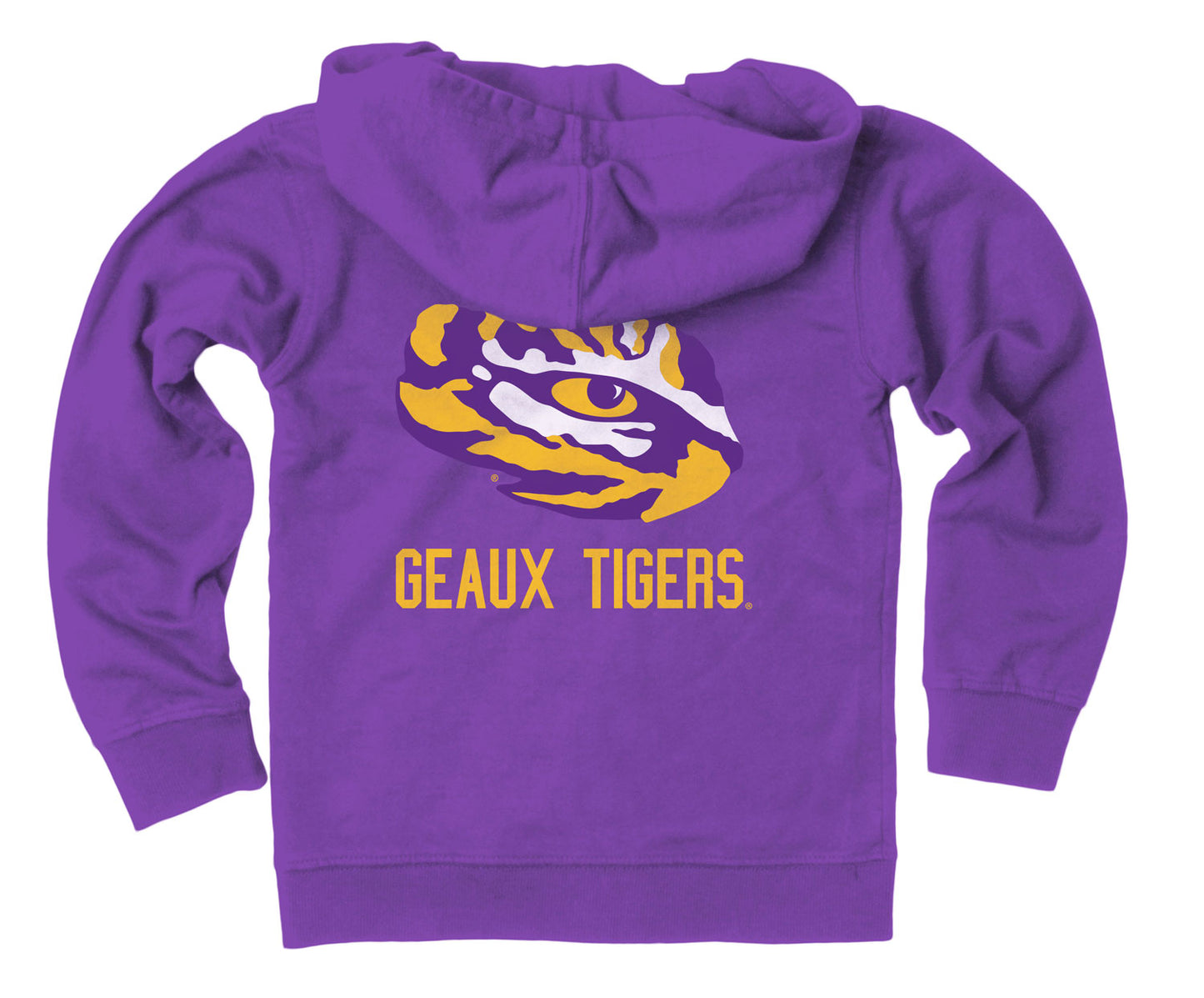 LSU Tigers Wes and Willy Boys Zip Up Fleece Hooded Jacket