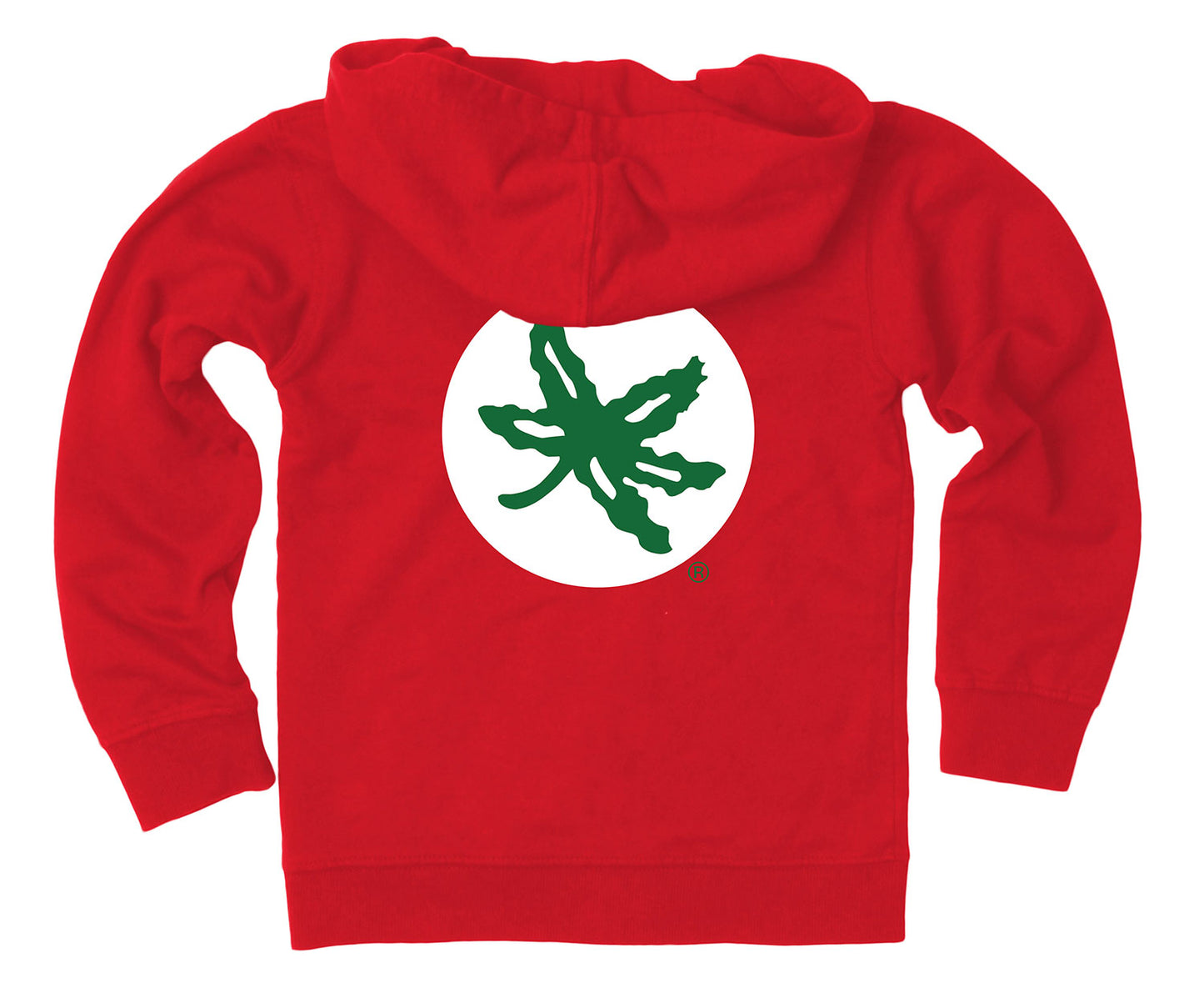 Ohio State Buckeyes Wes and Willy Boys Zip Up Fleece Hooded Jacket Red Leaf