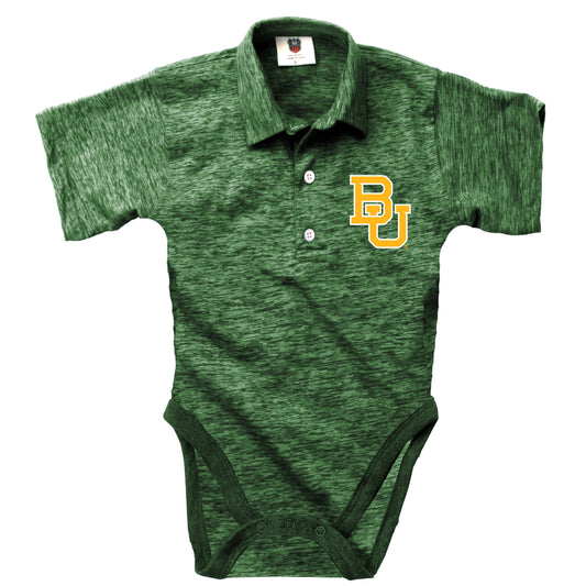 Baylor Bears Wes and Willy Infant College Cloudy Yarn One Piece Polo Bodysuit