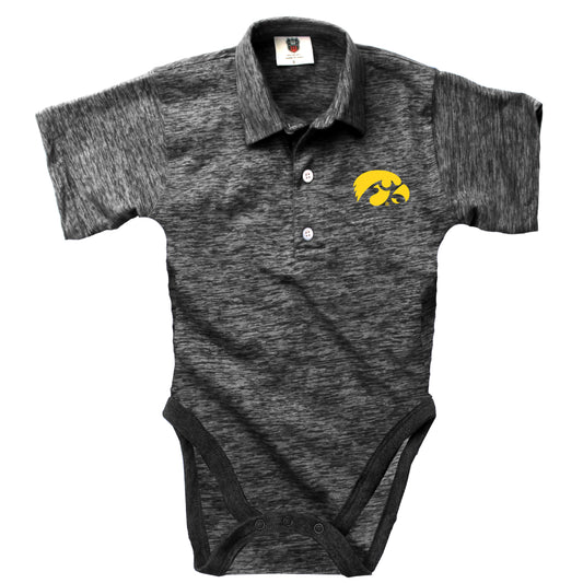 Iowa Hawkeyes Wes and Willy Infant College Cloudy Yarn One Piece Polo Bodysuit