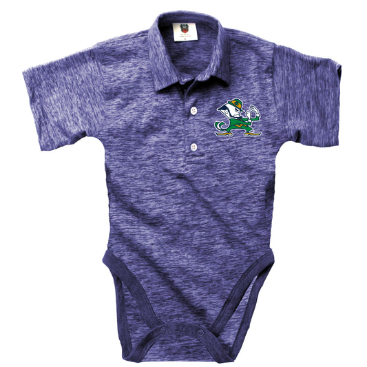 Notre Dame Fighting Irish Wes and Willy Infant College Cloudy Yarn One Piece Polo Bodysuit
