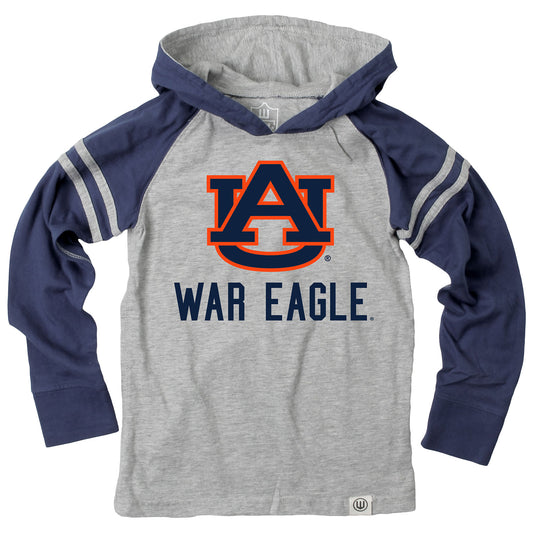 Auburn Tigers Wes and Willy Youth Boys Long Sleeve Hooded T-Shirt Striped
