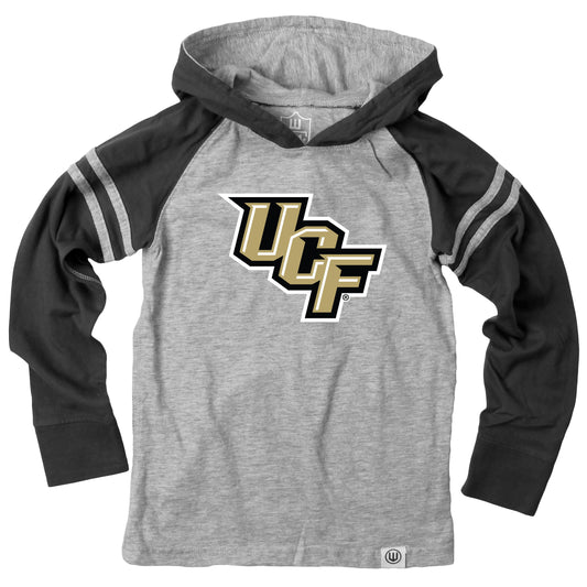 Central Florida Knights Wes and Willy Youth Boys Long Sleeve Hooded T-Shirt Striped