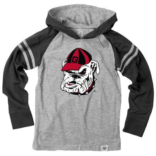 Georgia Bulldogs Wes and Willy Youth and Little Boys Long Sleeve Hooded T-Shirt Striped Black