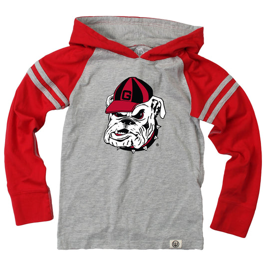Georgia Bulldogs Wes and Willy Youth and Little Boys Long Sleeve Hooded T-Shirt Striped Red