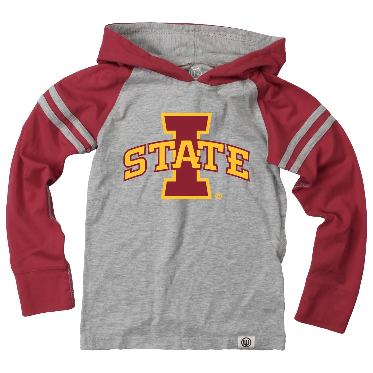 Iowa State Cyclones Wes and Willy Youth Boys Long Sleeve Hooded T-Shirt Striped