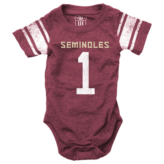 Florida State Seminoles Wes and Willy Baby College One Piece Jersey Bodysuit