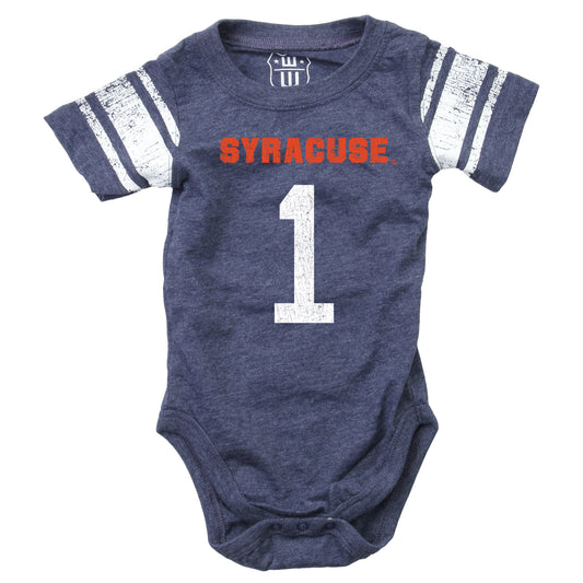 Syracuse Orange Wes and Willy Baby College One Piece Jersey Bodysuit