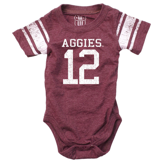 Texas A&M Aggies Wes and Willy Baby College One Piece Jersey Bodysuit