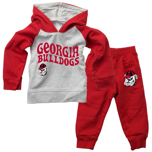 Georgia Bulldogs Wes and Willy NCAA Infant and Toddler Hoodie Set
