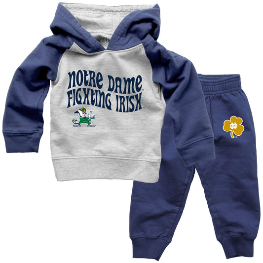 Notre Dame Fighting Irish Wes and Willy NCAA Infant and Toddler Hoodie Set
