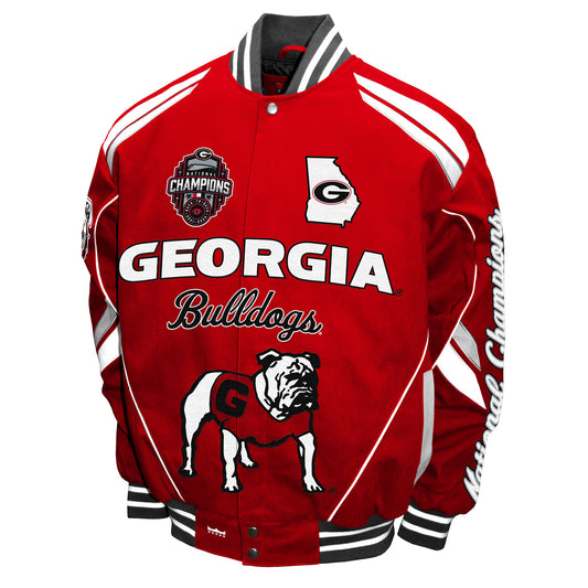 Georgia Bulldogs  Franchise Club Mens 2022 National Champions Back to Back Wins Stout Twill Jacket
