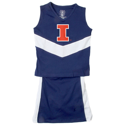Illinois Fighting Illini Wes and Willy Girls and Toddlers Cheer Set
