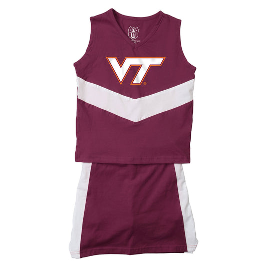 Virginia Tech Hokies Wes and Willy Girls and Toddlers Cheer Set