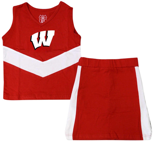 Wisconsin Badgers Wes and Willy Girls and Toddlers Cheer Set