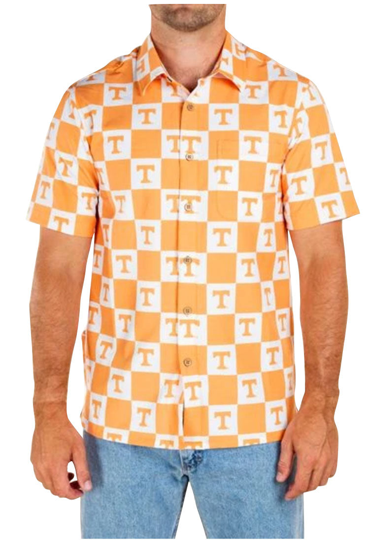 Tennessee Volunteers Floral Button Up Hawaiian Shirt Unbuttoned