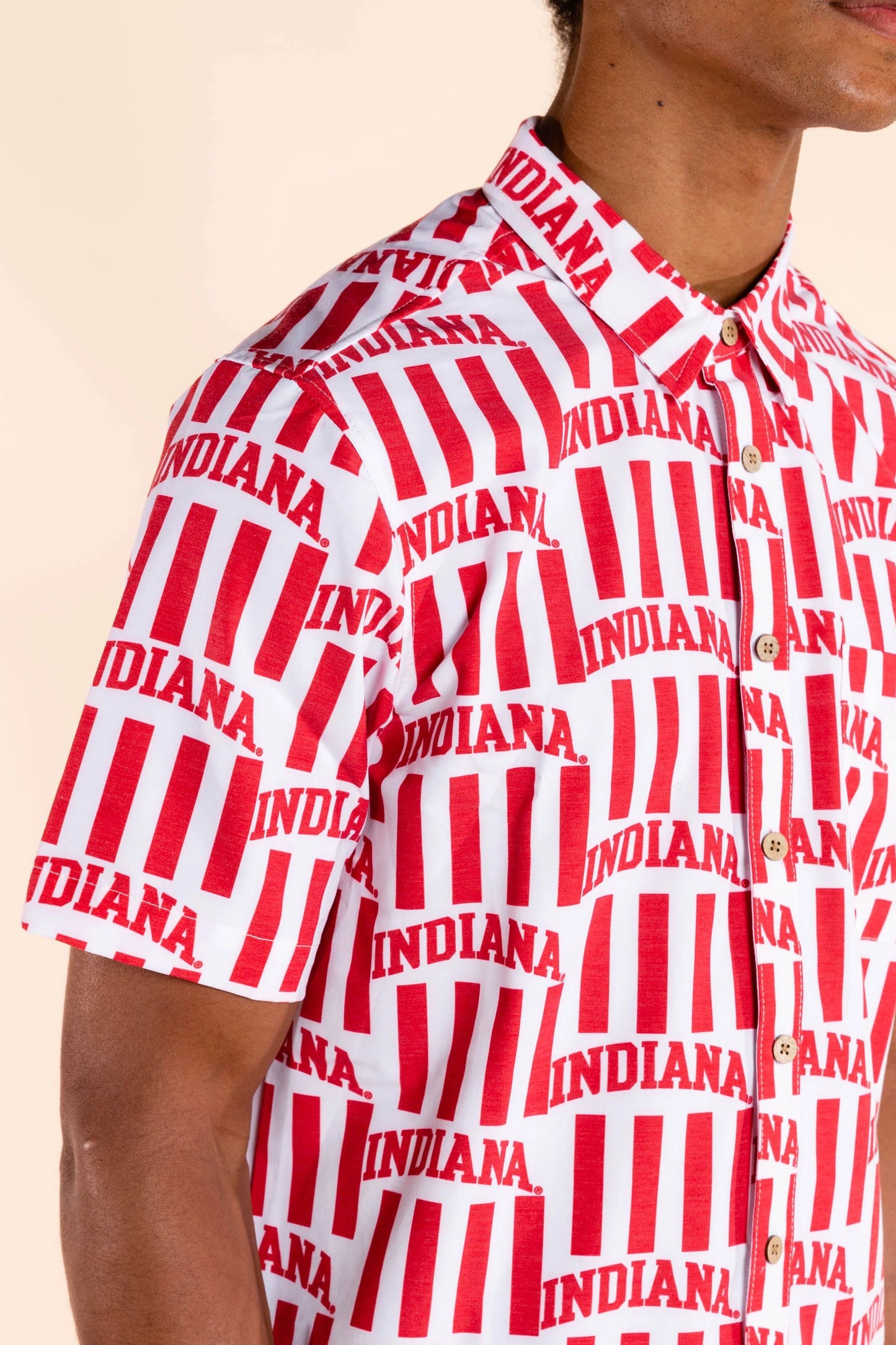 Indiana Hoosiers Tellum and Chop Mens Floral Hawaiian Shirt Red