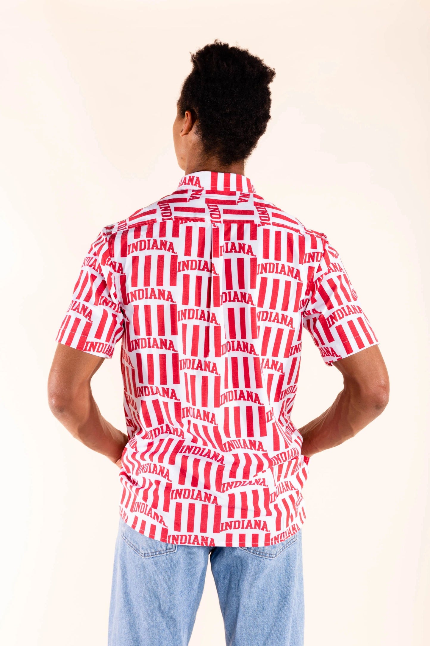 Indiana Hoosiers Tellum and Chop Mens Floral Hawaiian Shirt Red