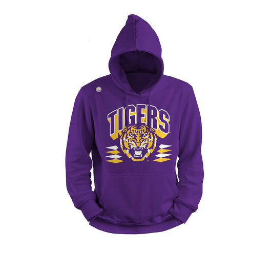 LSU Tigers Dyme Lyfe Mens College Retro Diamond Logo Hoodie