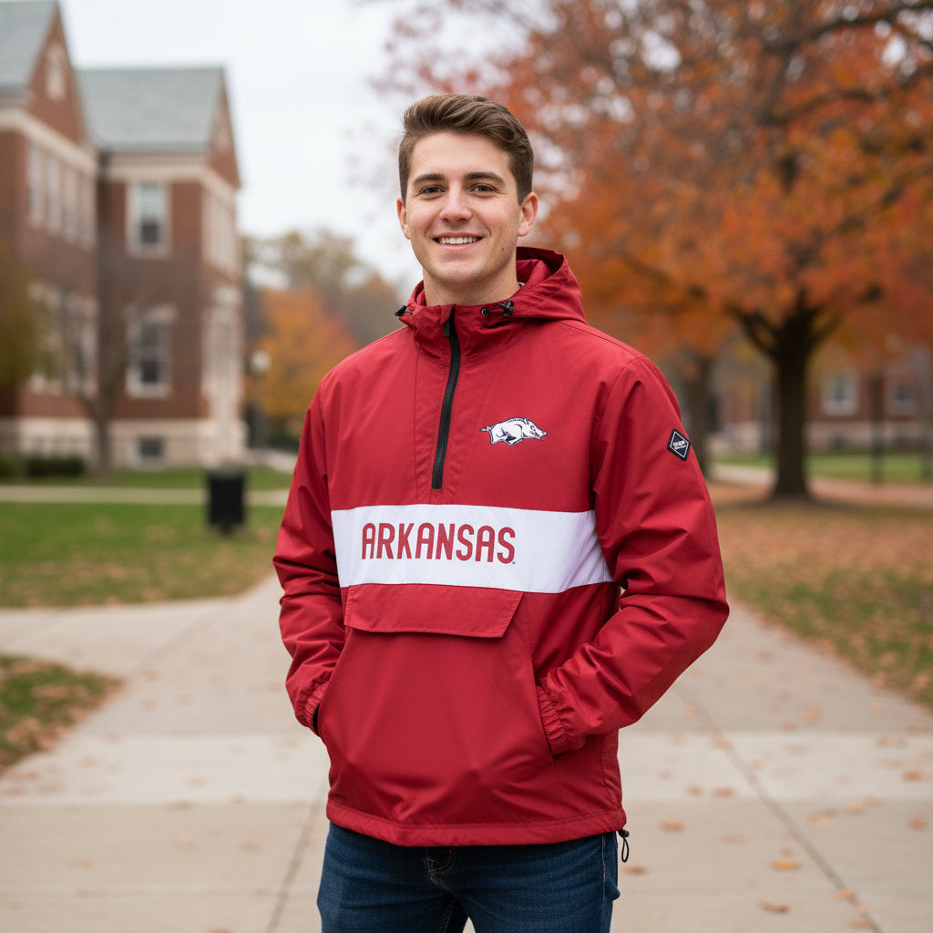 Arkansas Razorbacks Franchise Club Mens NCAA Alpha Anorak Jacket