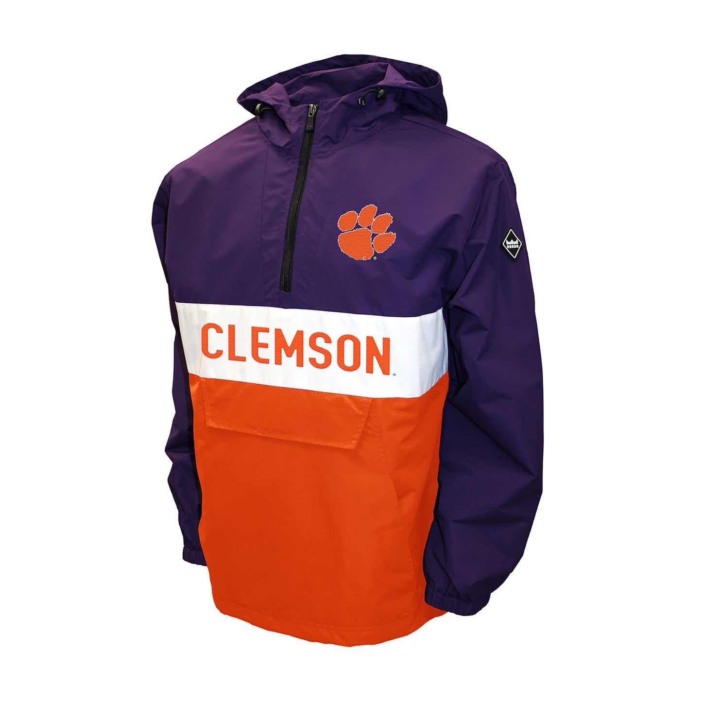 Clemson Tigers Franchise Club Mens NCAA Alpha Anorak Jacket Purple