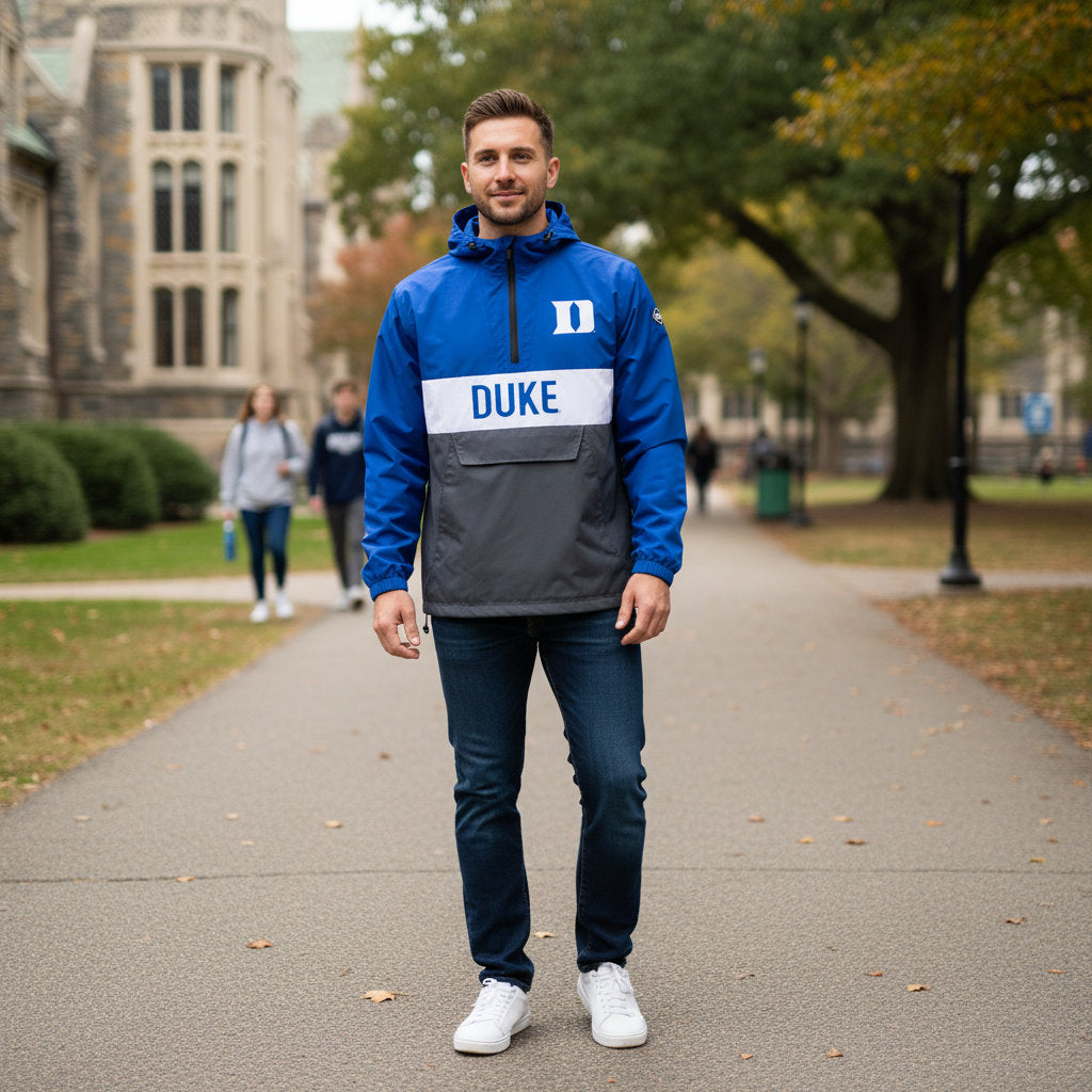 Duke Blue Devils Franchise Club Mens NCAA Alpha Anorak Jacket