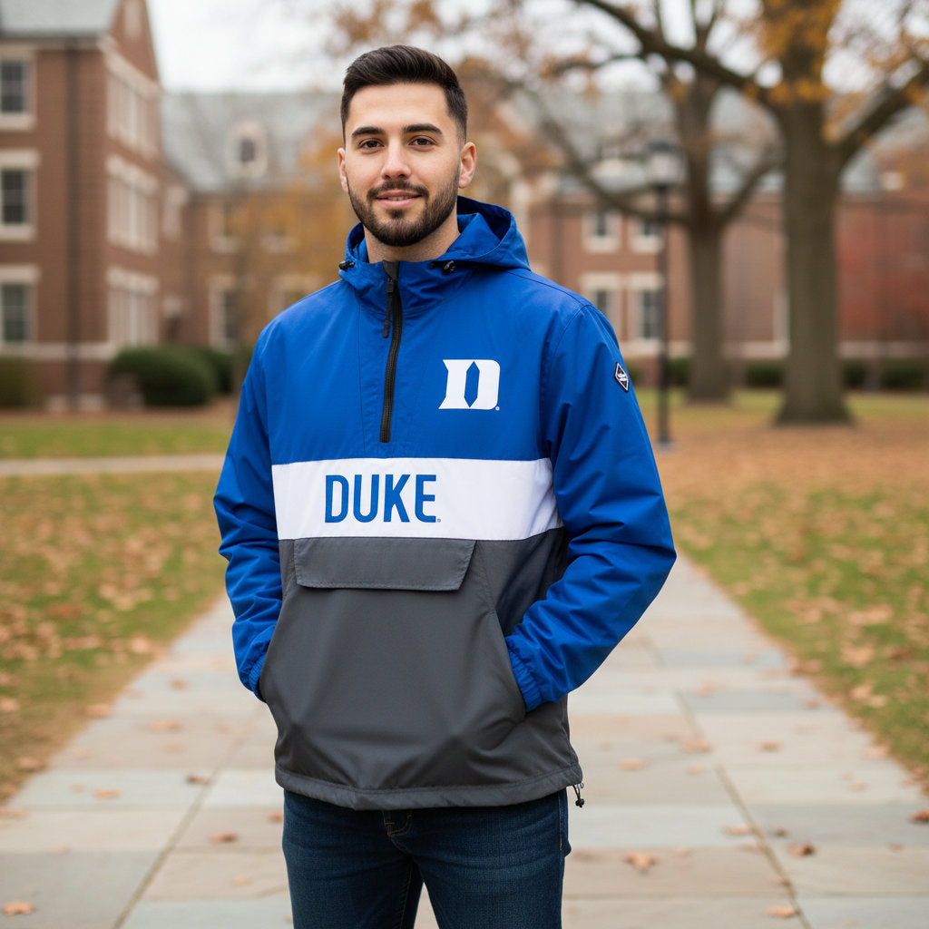 Duke Blue Devils Franchise Club Mens NCAA Alpha Anorak Jacket