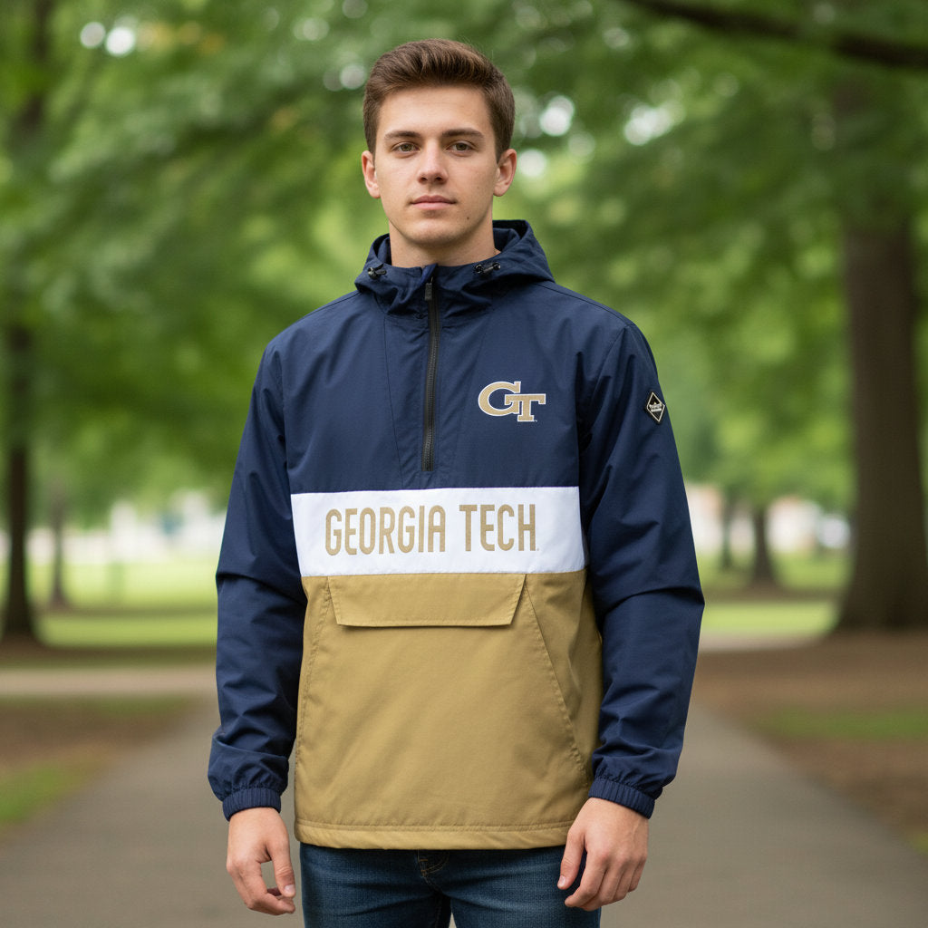 Georgia Tech Franchise Club Mens NCAA Alpha Anorak Jacket