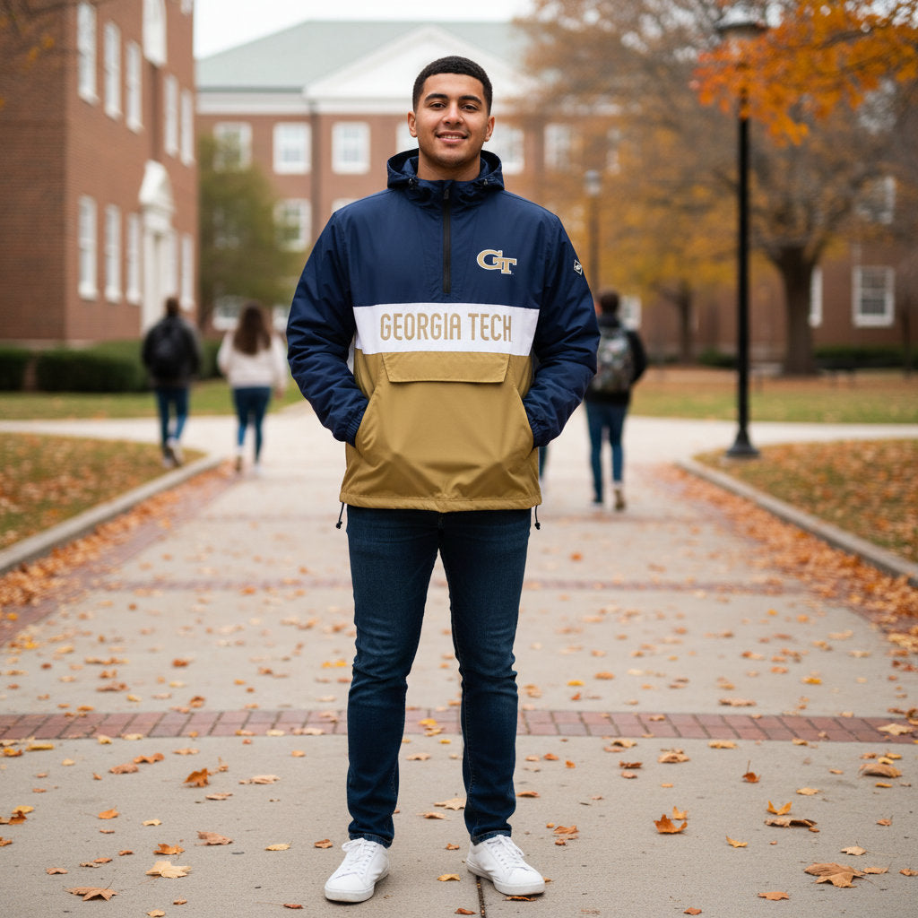 Georgia Tech Franchise Club Mens NCAA Alpha Anorak Jacket