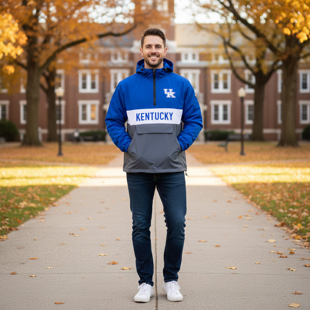 Kentucky Wildcats Franchise Club Mens NCAA Alpha Anorak Jacket