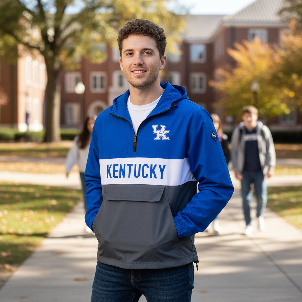 Kentucky Wildcats Franchise Club Mens NCAA Alpha Anorak Jacket