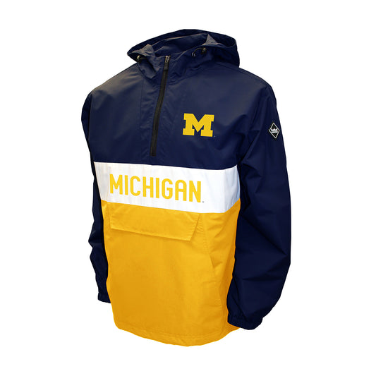 Michigan Wolverines Franchise Club Mens NCAA Alpha Anorak Jacket Logo 2