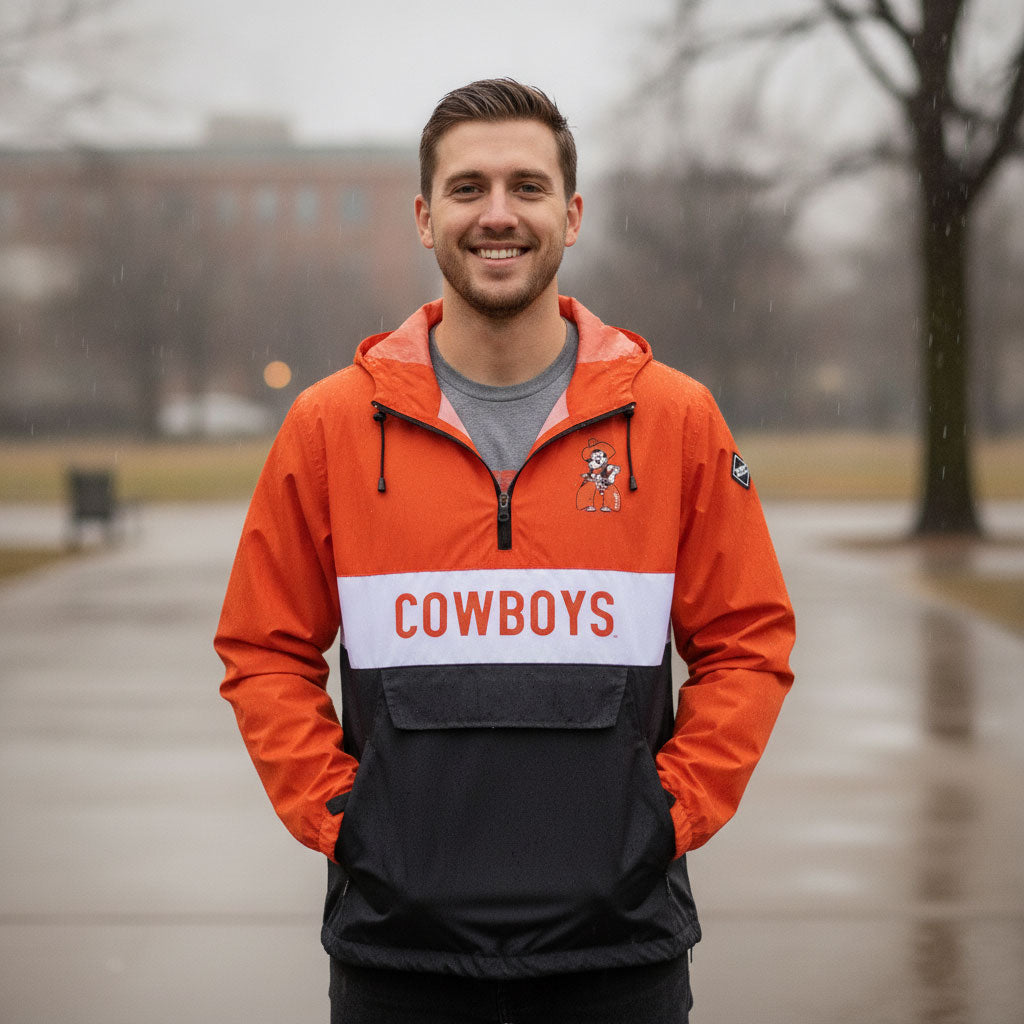 Oklahoma State Cowboys Franchise Club Mens NCAA Alpha Anorak Jacket