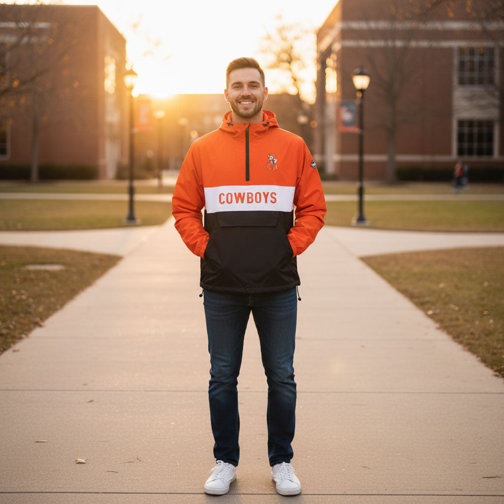 Oklahoma State Cowboys Franchise Club Mens NCAA Alpha Anorak Jacket