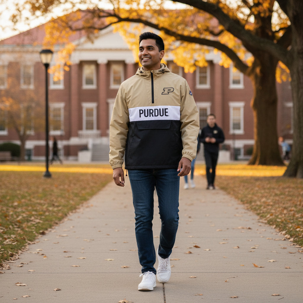 Purdue Boilermakers Franchise Club Mens NCAA Alpha Anorak Jacket