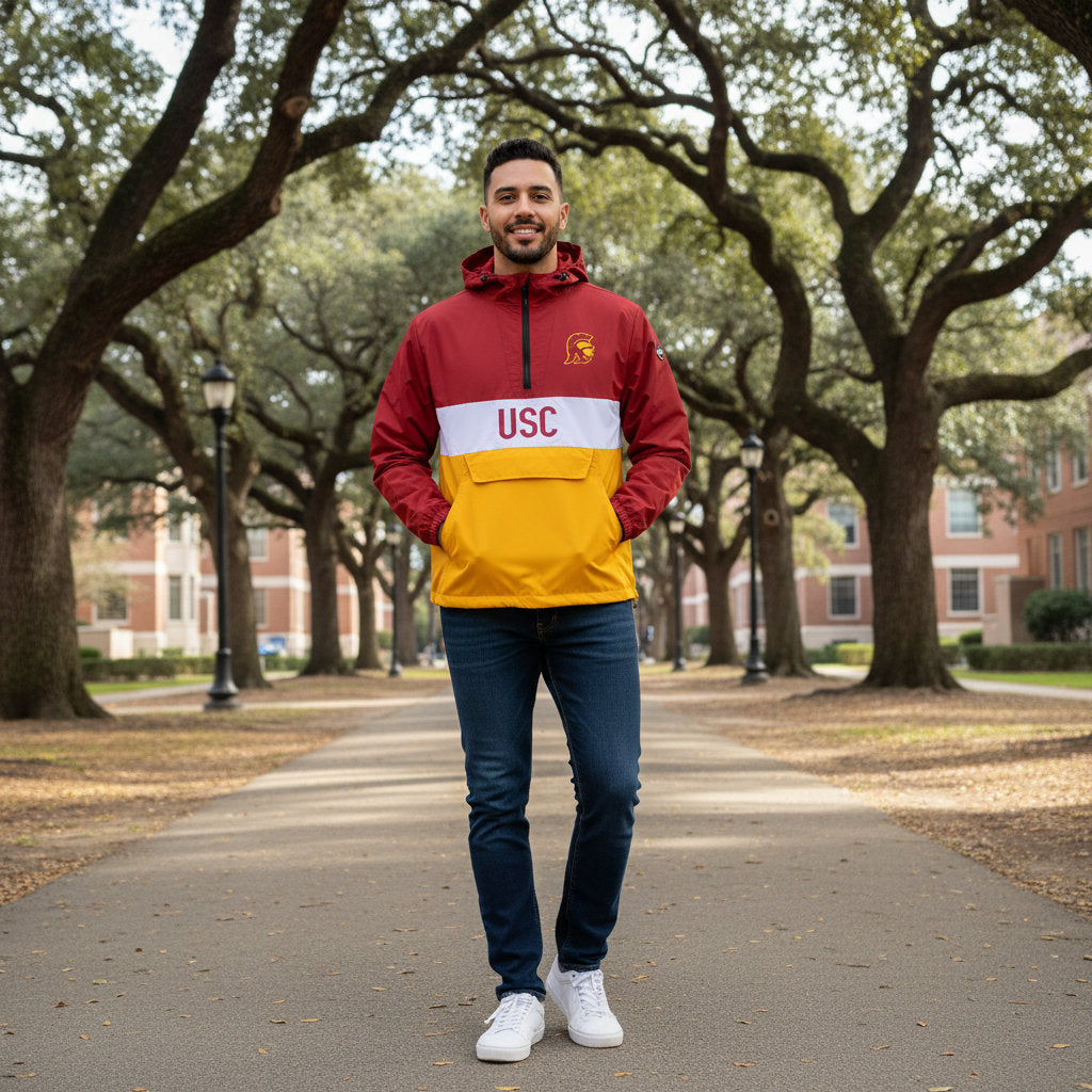 USC Trojans Franchise Club Mens NCAA Alpha Anorak Jacket