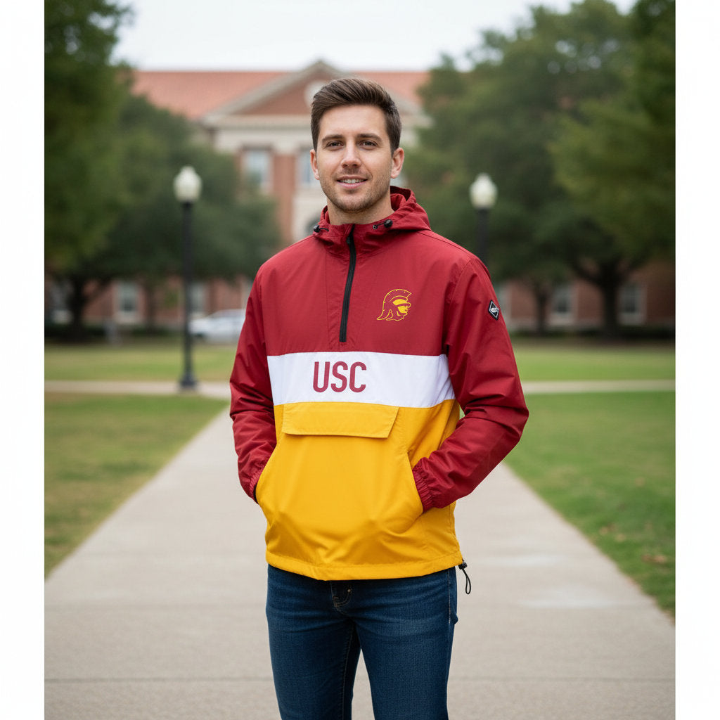 USC Trojans Franchise Club Mens NCAA Alpha Anorak Jacket