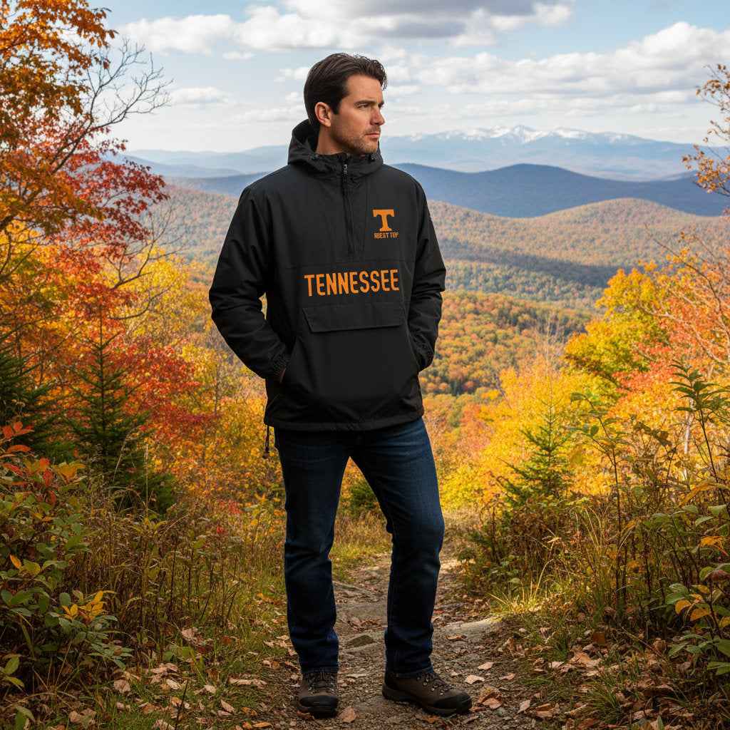 Tennessee Volunteers Franchise Club Mens NCAA Alpha Anorak Jacket Black
