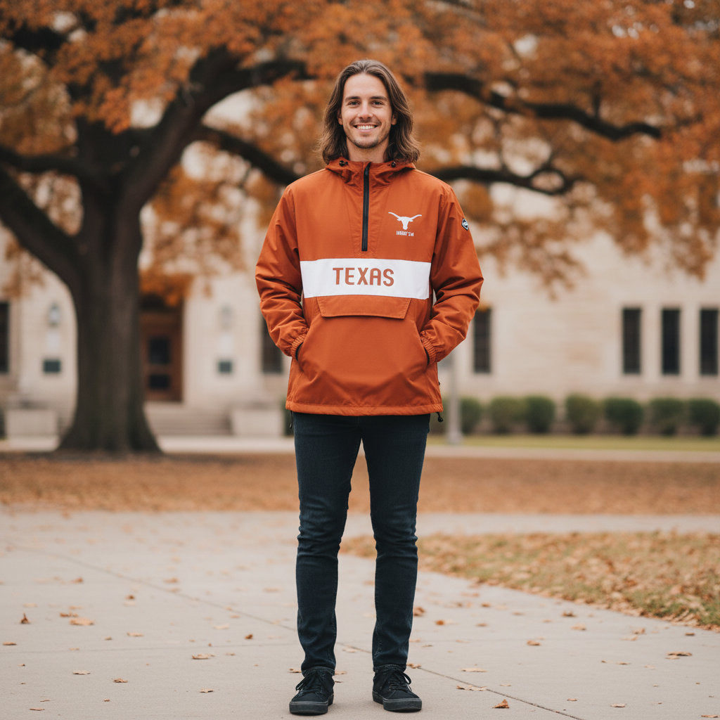 Texas Longhorns Franchise Club Mens NCAA Alpha Anorak Jacket