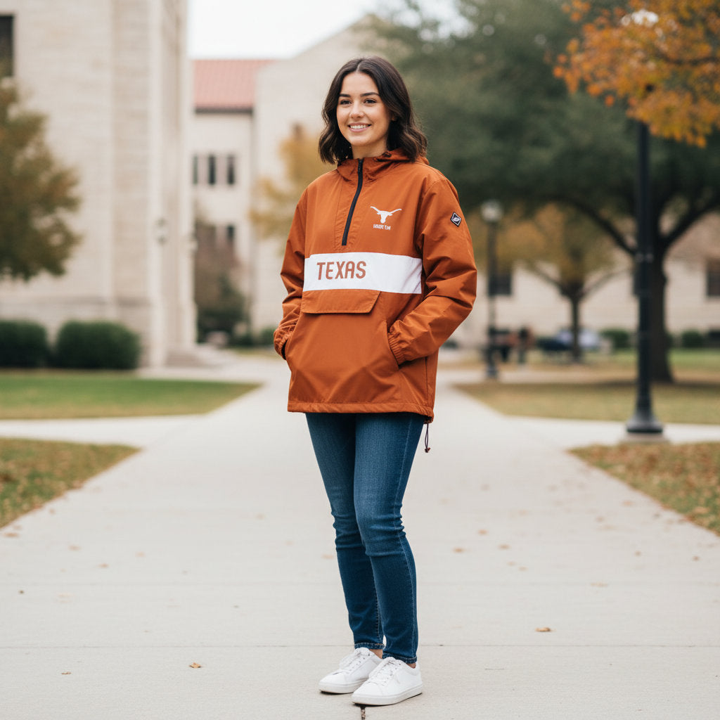 Texas Longhorns Franchise Club Mens NCAA Alpha Anorak Jacket